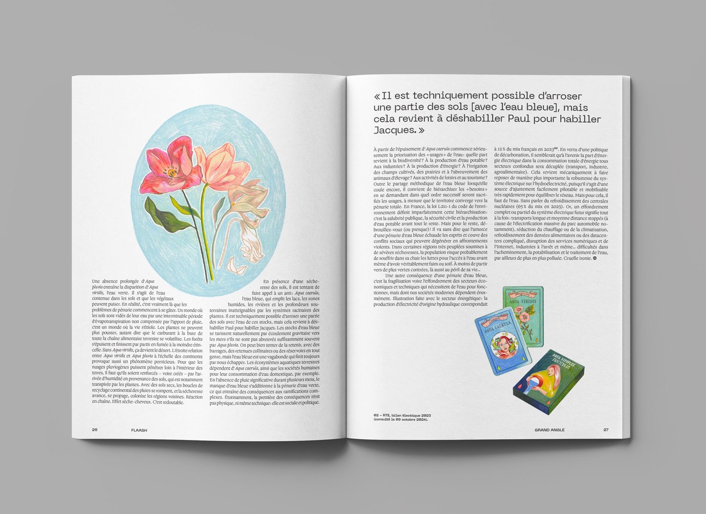 a book opened to show a page of a magazine