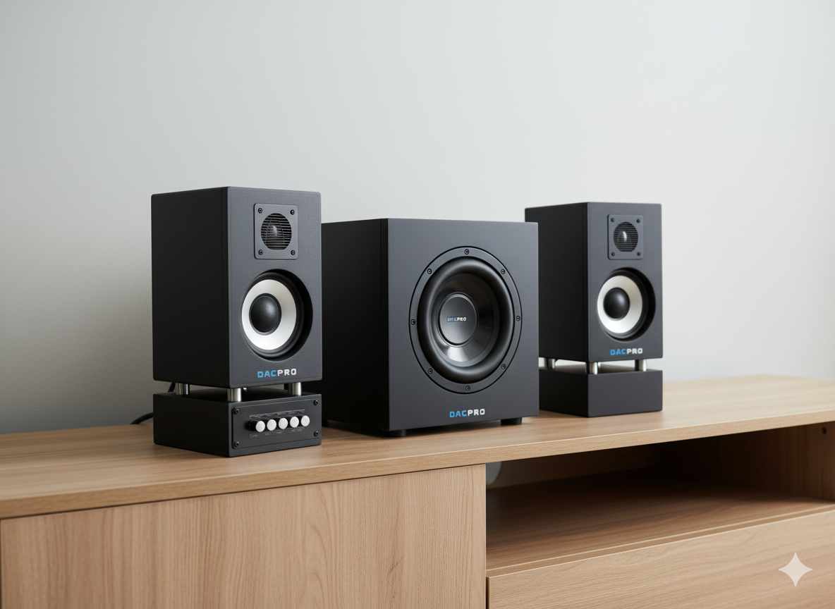 2.1 Bookshelf Speakers Front Elegant Look