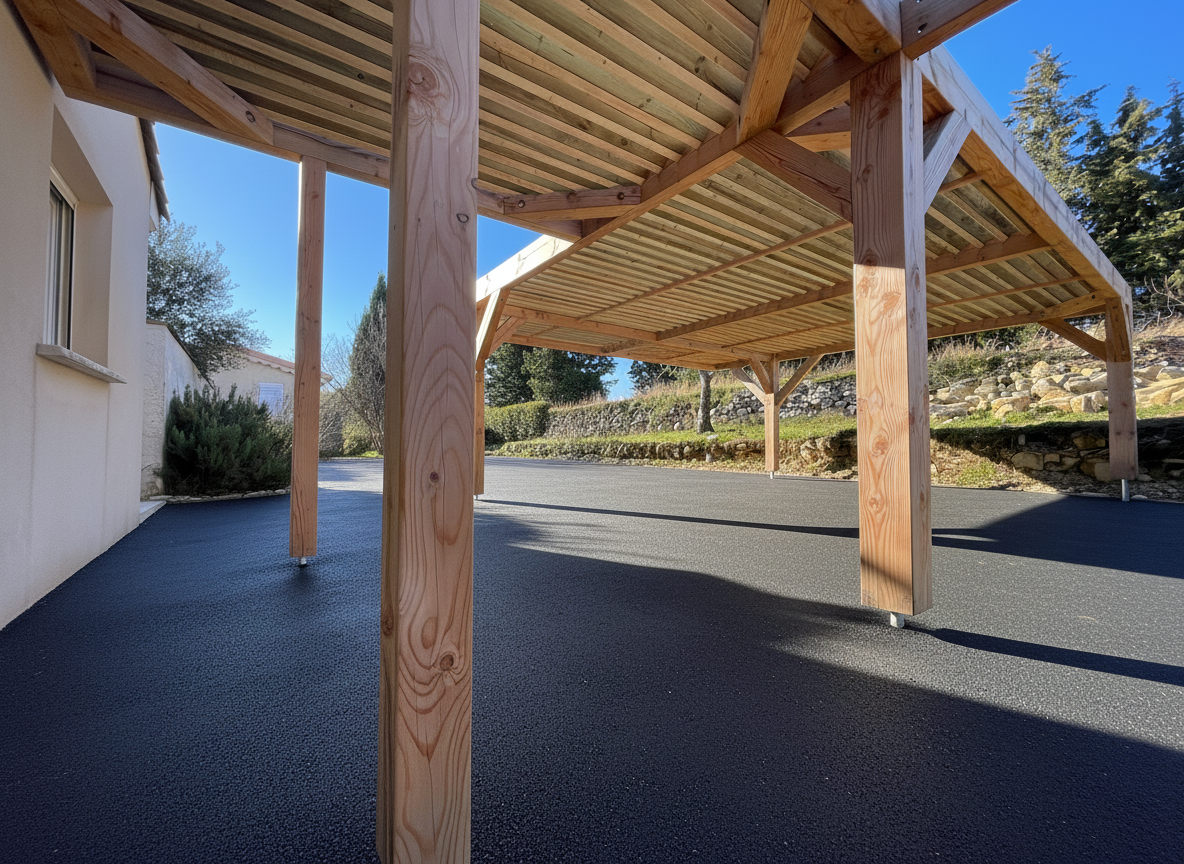 artisan charpentier Pergola bioclimatique à Aubenas