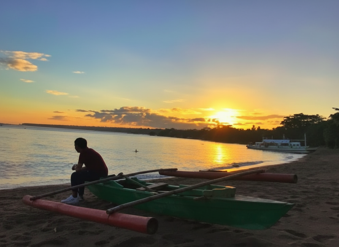 Sunset on Dauin Beach