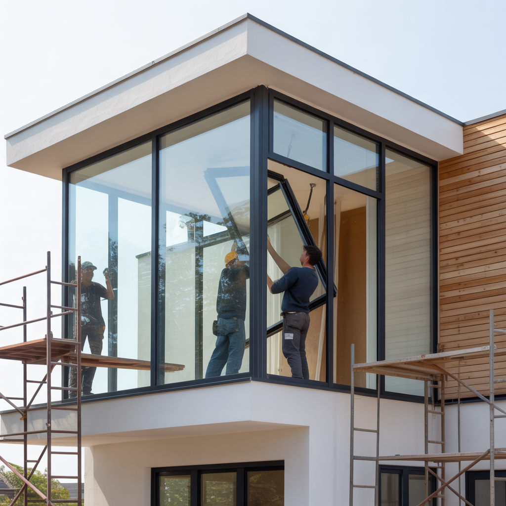 Modern home with lenergy-efficient replacement windows allowing natural light into its living room