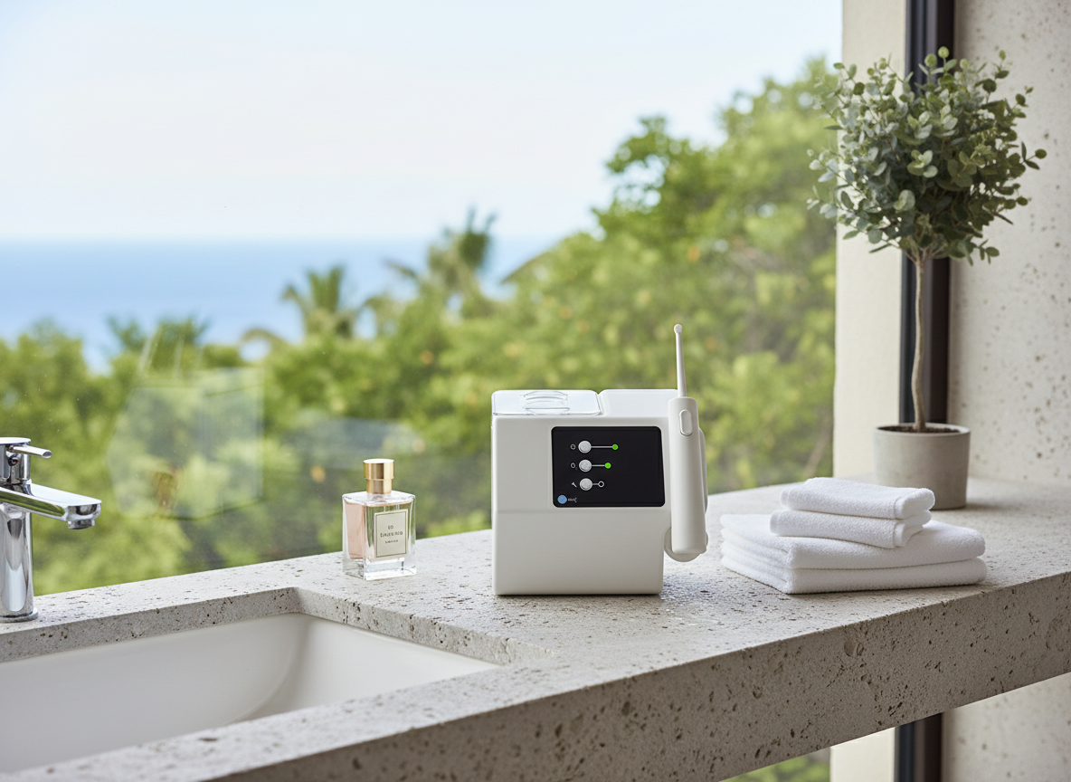 Jet dentaire (hydropulseur) permettant un nettoyage interdentaire en complément du brossage des dent