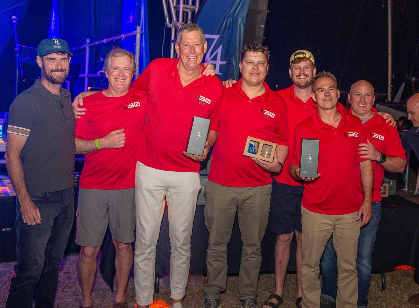 CarbonTest ambassador yacht crew winning the 20025 Airlie Beach Performance Racing Division 