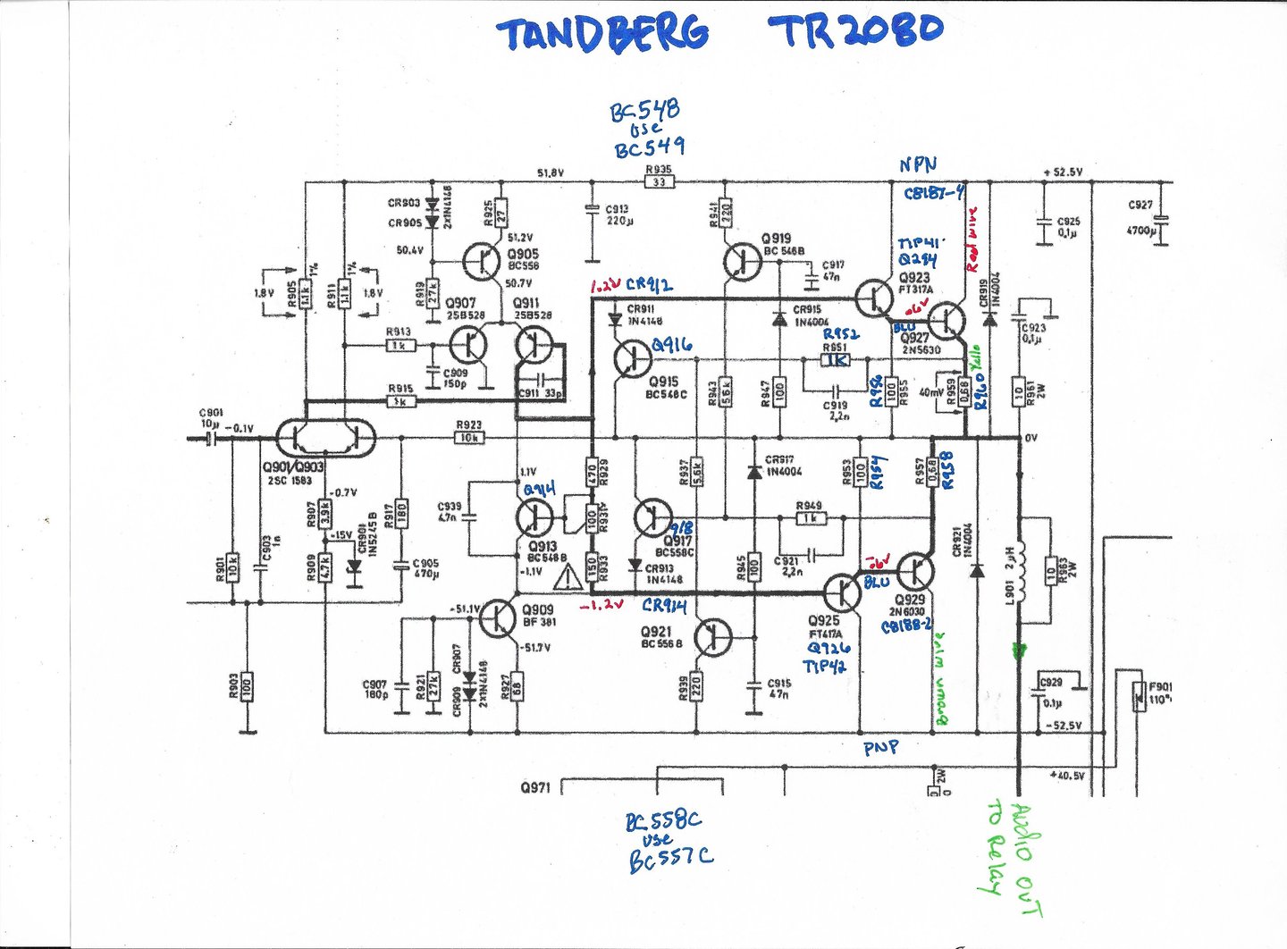 Tandberg TR2080 output schematic