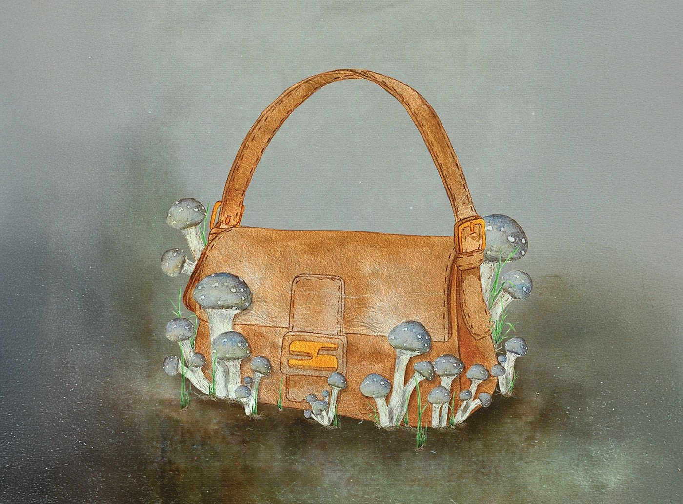 "Mycelium leather bag" by Sezer Ali