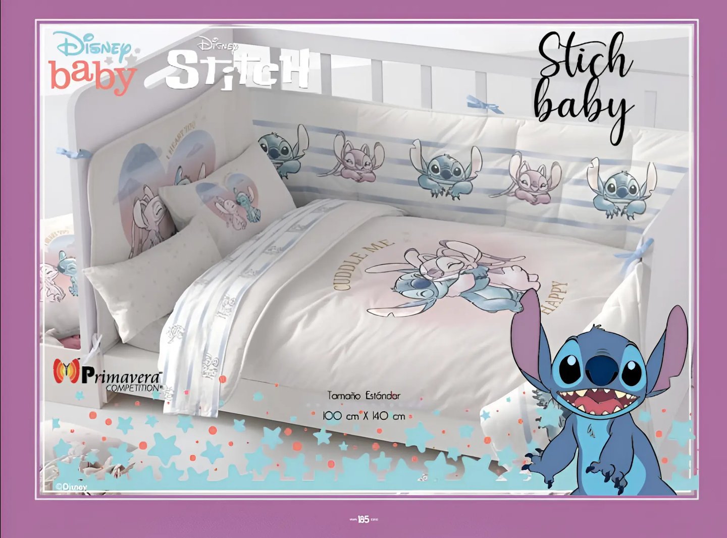 Cunero blanco modelo Stitch baby de la marca Colchas Primavera