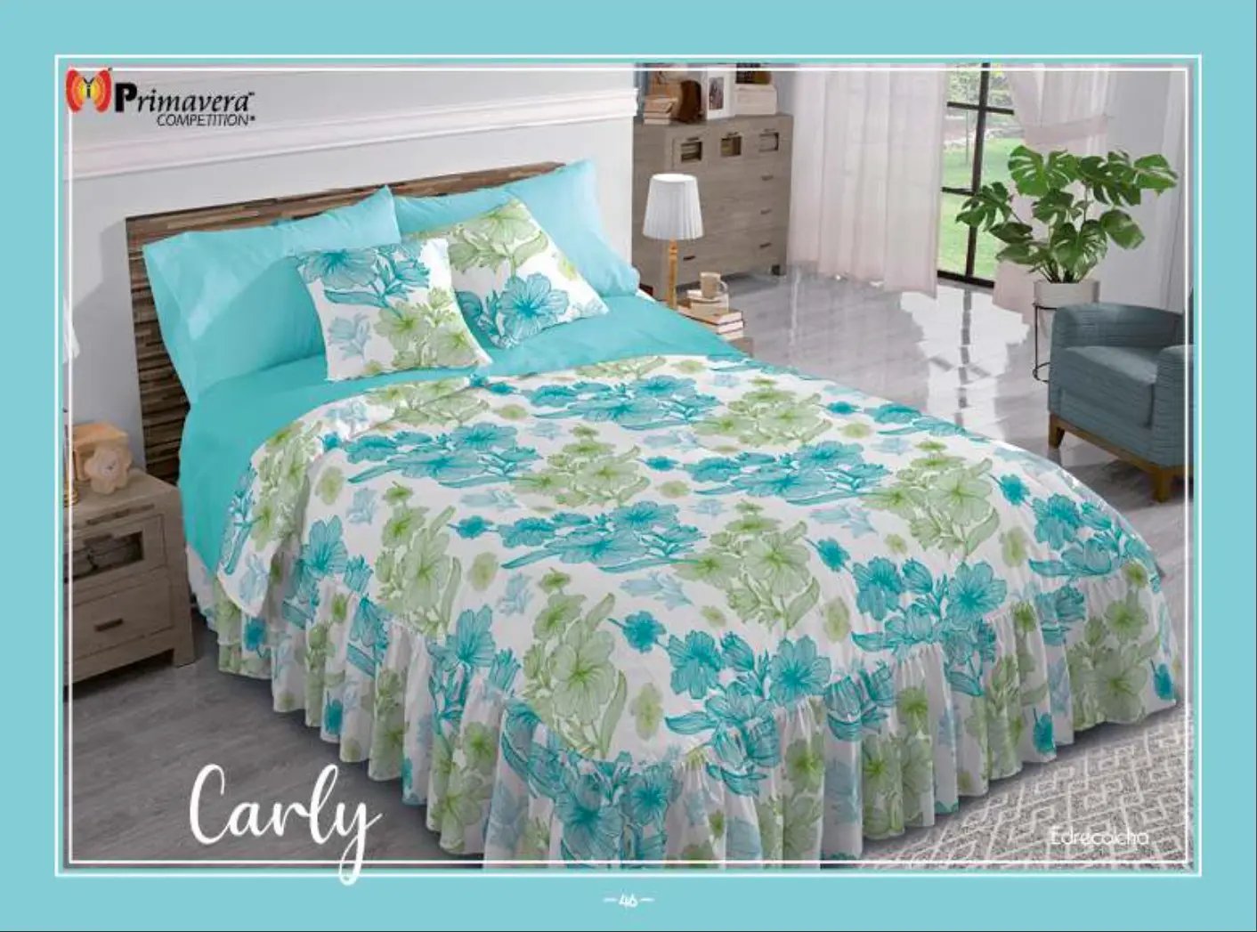 Edrecolcha azul modelo Carly de la marca Colchas Primavera