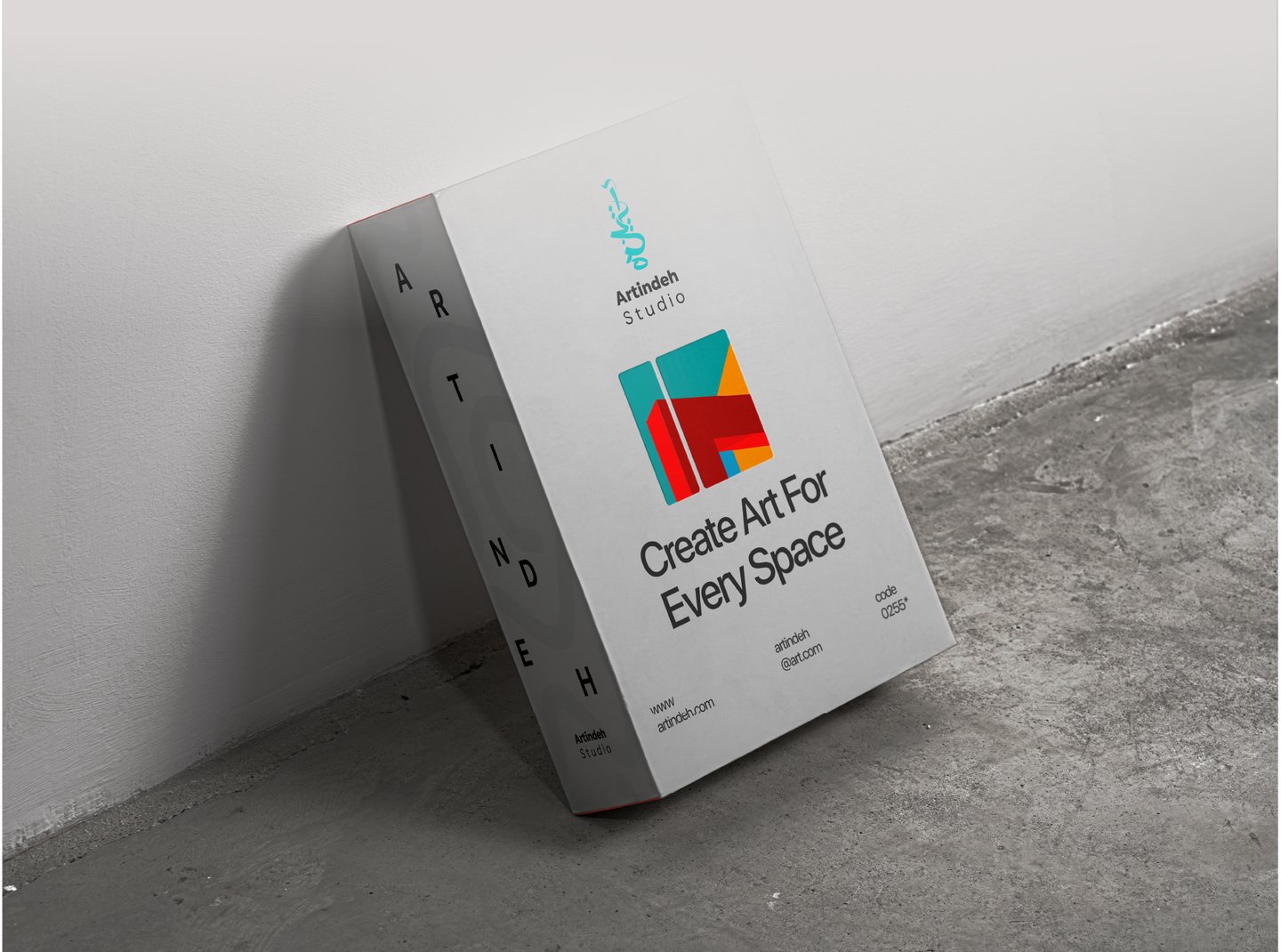 Zweites Nachhaltiges Verpackungsdesign aus Recyclingkarton für Artindeh Kunstplatform