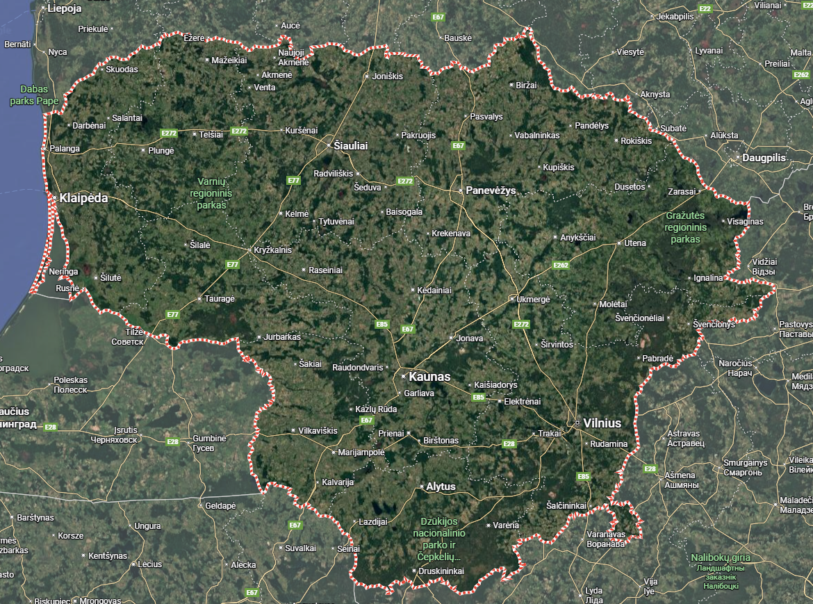 Lietuva, darbų atlikimo žemėlapis