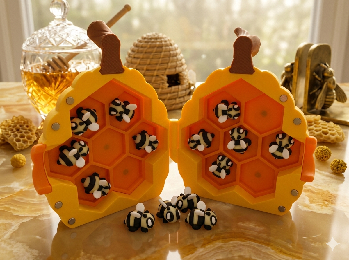 interactive magnetic beehive and bees