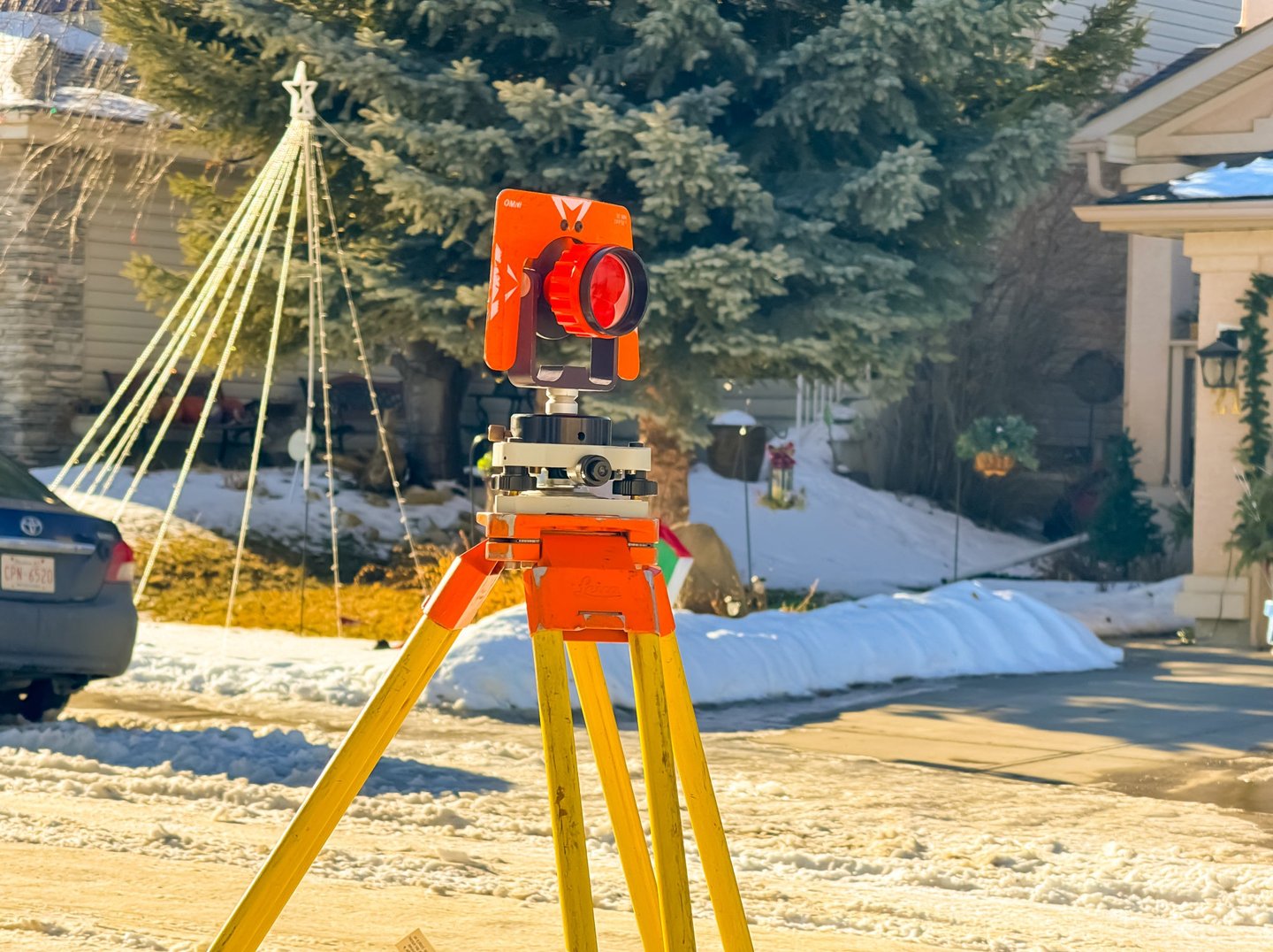 Survey Prism on Field.