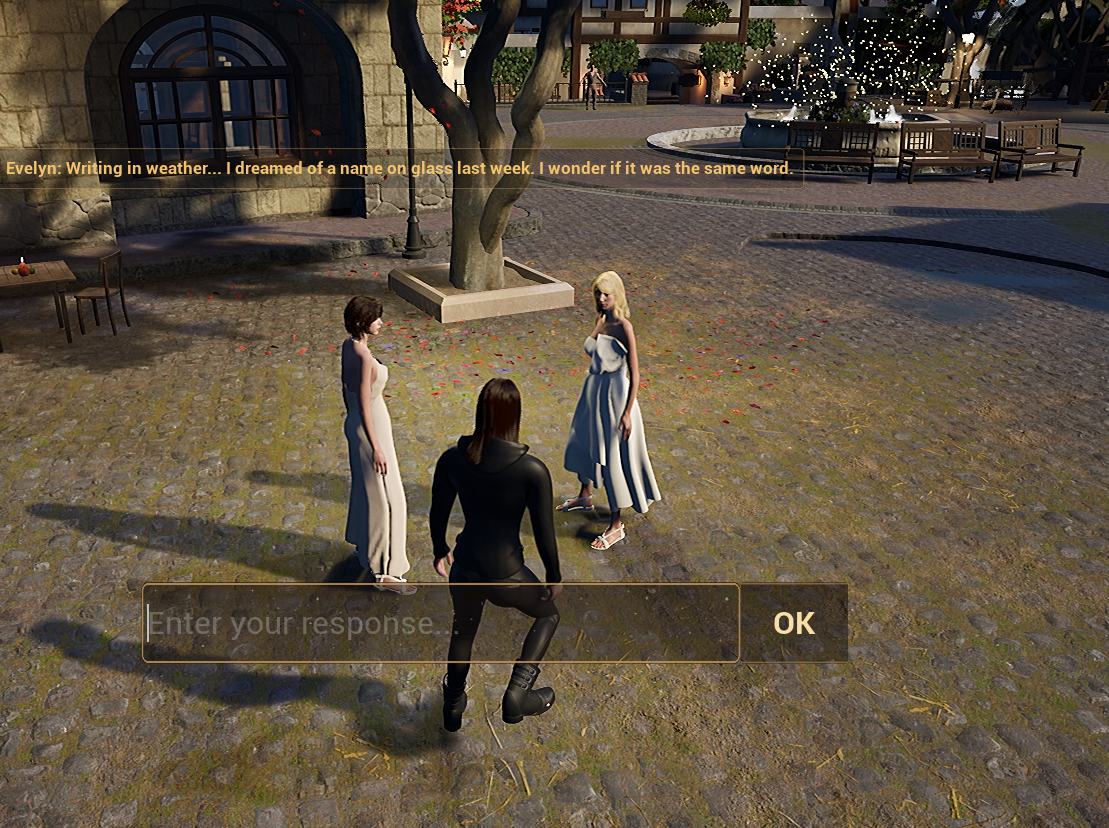 Silver Creek Town square with AI characters