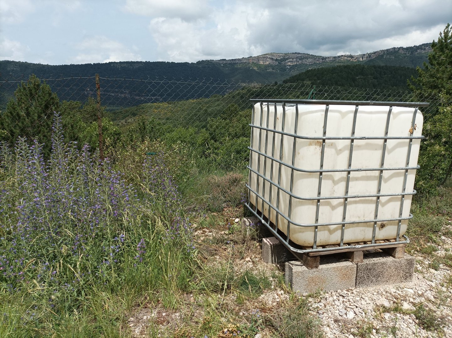 The motorway lies in the valley beyond.