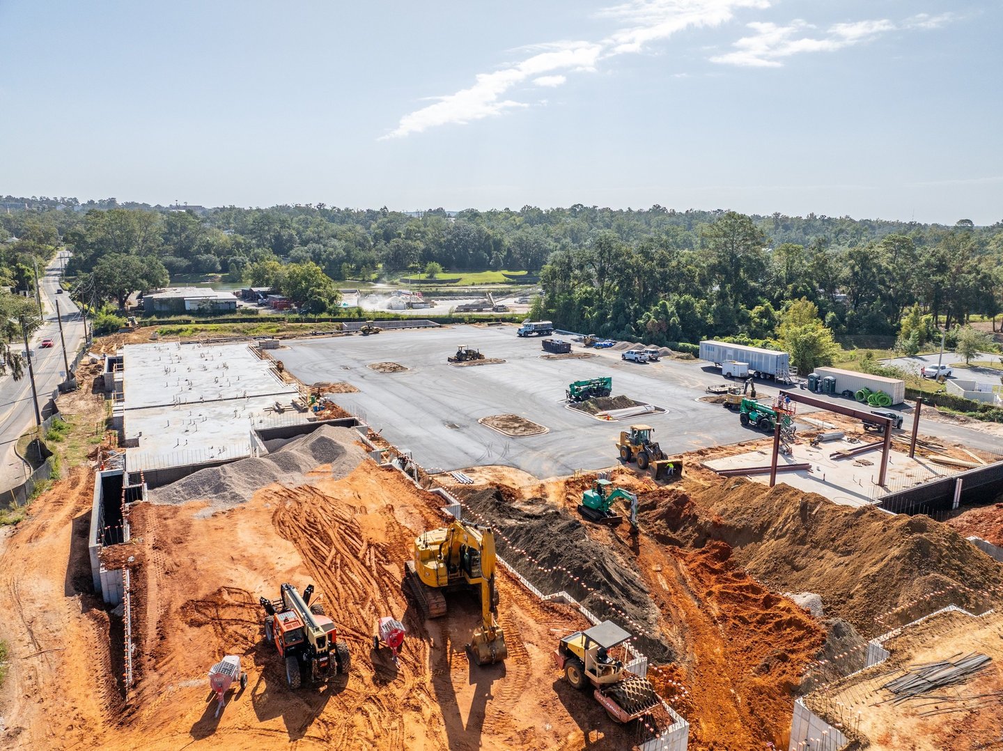 Drone image of construction site