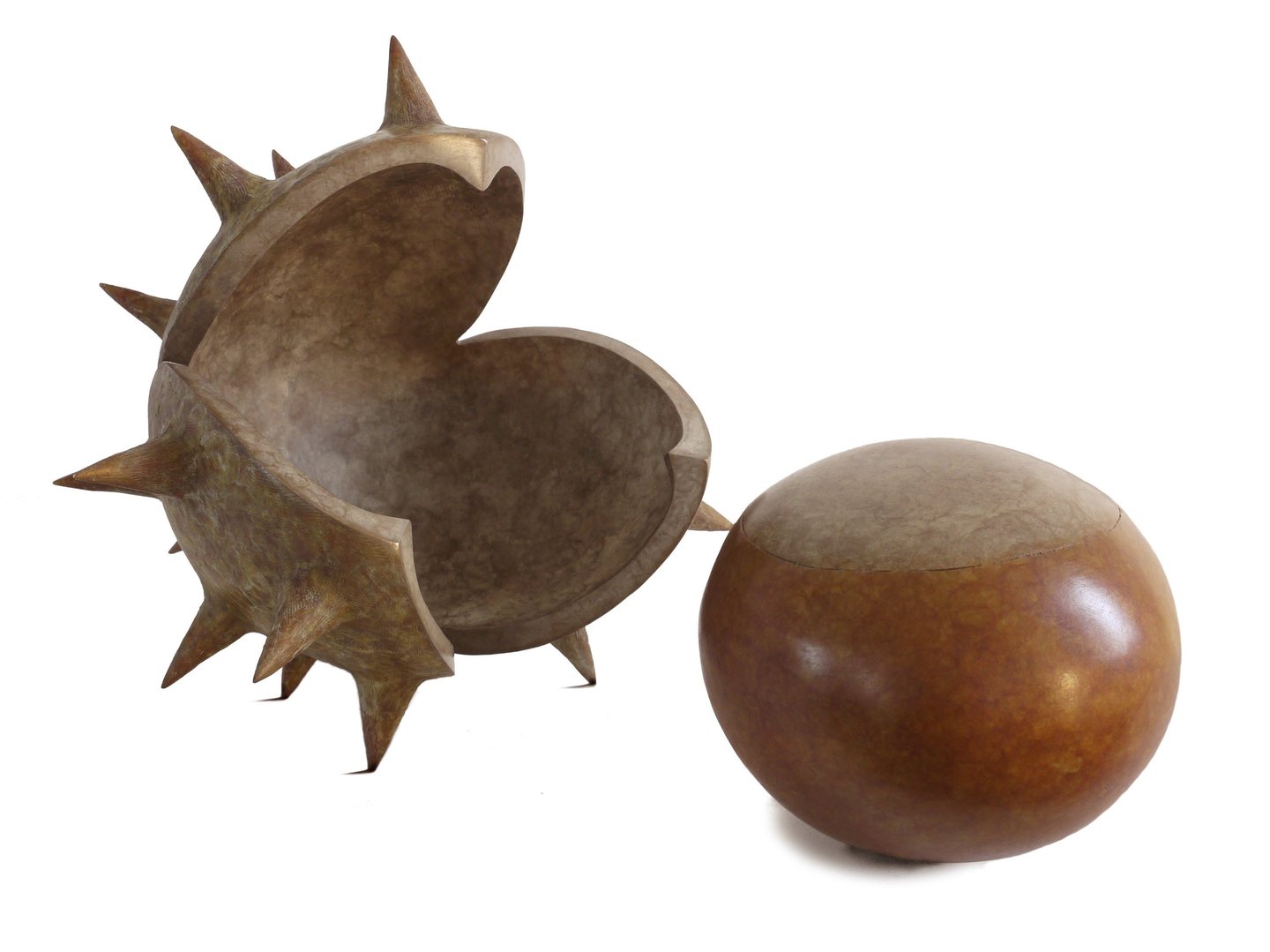 Bronze Conker Horse Chestnut Sculpture