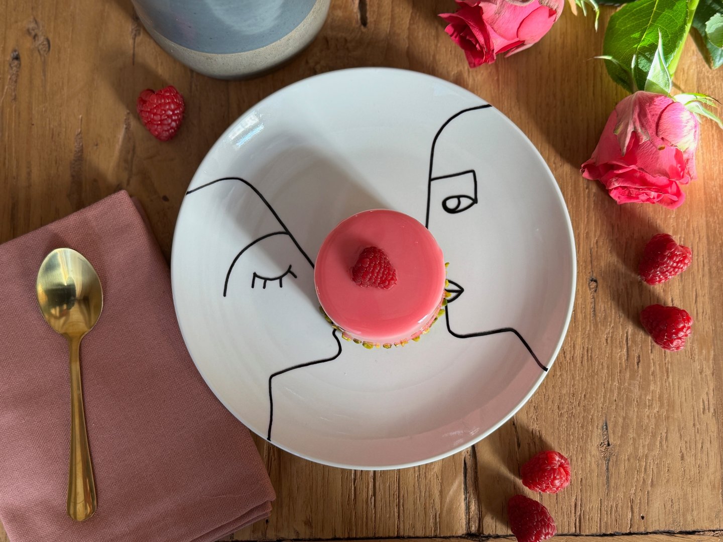 entremet pistache framboise