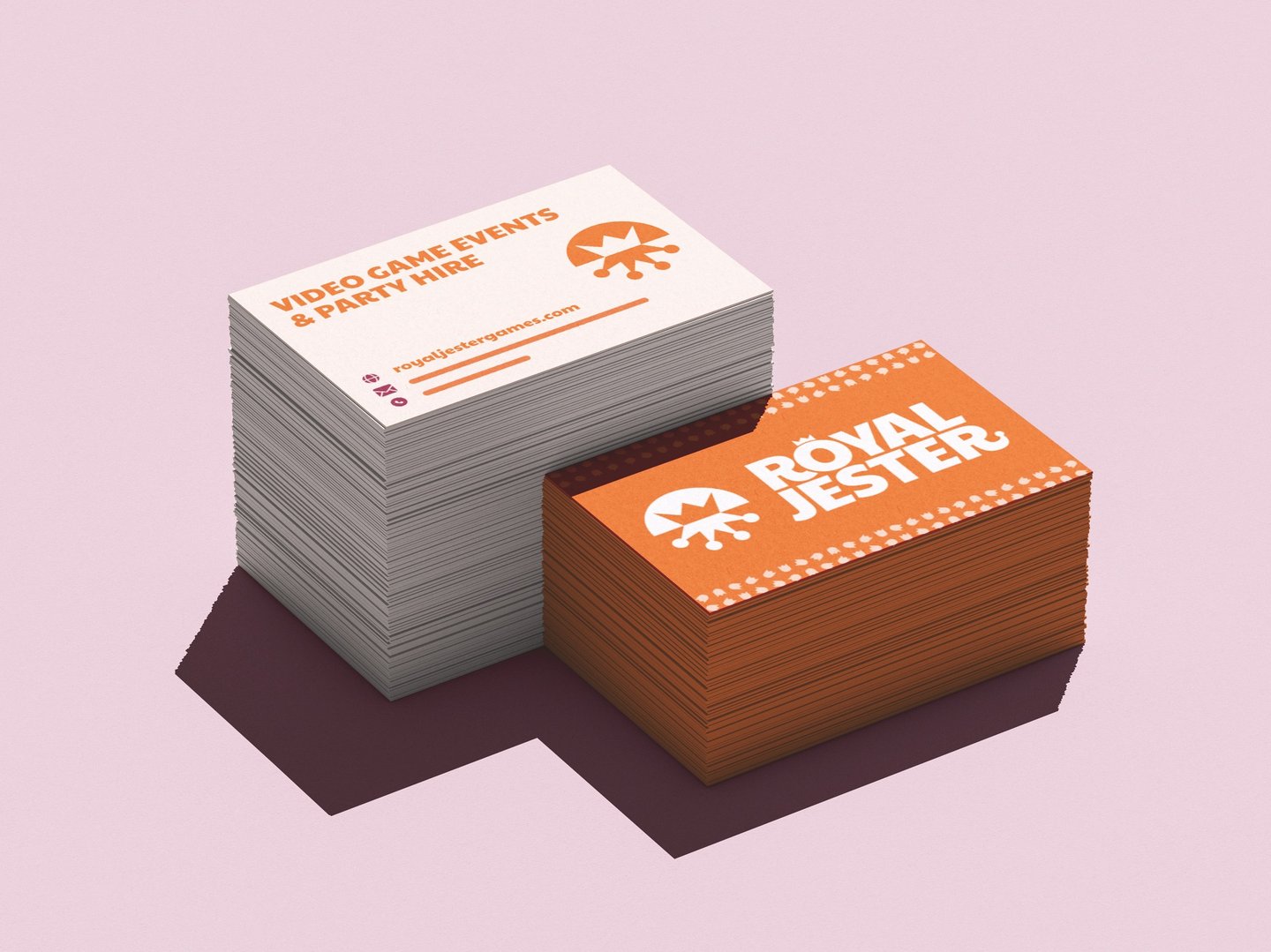 Royal Jester Games business card front and back