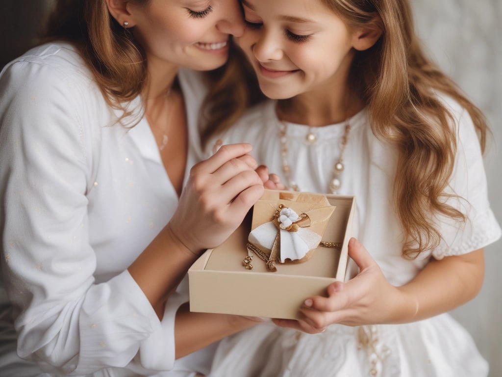 A delicate engraved necklace resting on soft fabric, symbolizing a heartfelt gift for mothers.