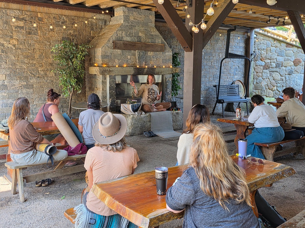 Jack Utermoehl Presenting a Talk on the Lila to Yoga Practitioners on a Festival