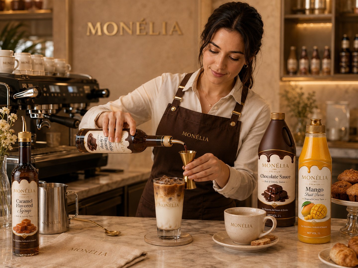 MONÉLIA products for cafés hotels restaurants and hospitality beverage and dessert service