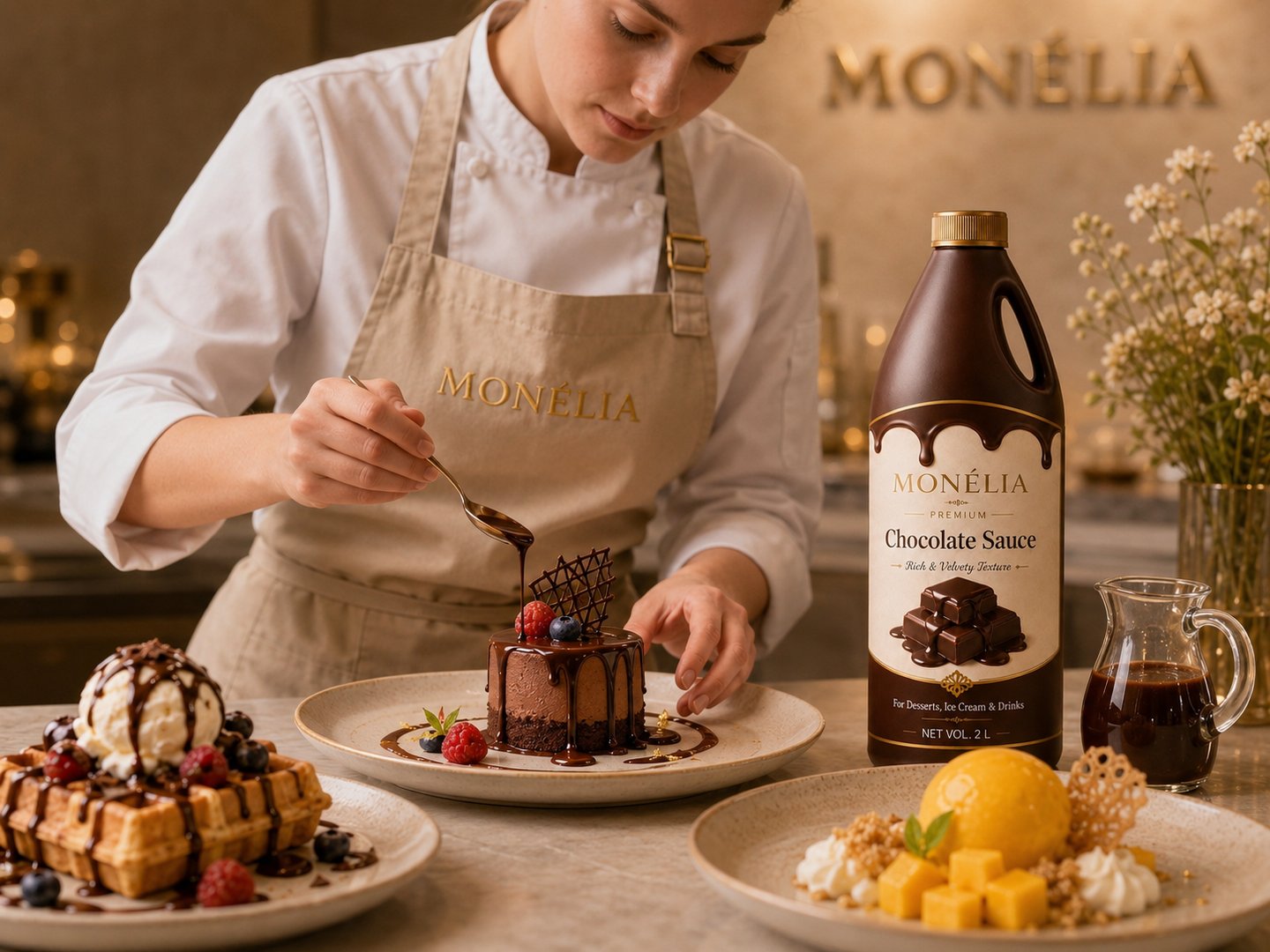 MONÉLIA products for cafés hotels restaurants and hospitality beverage and dessert service