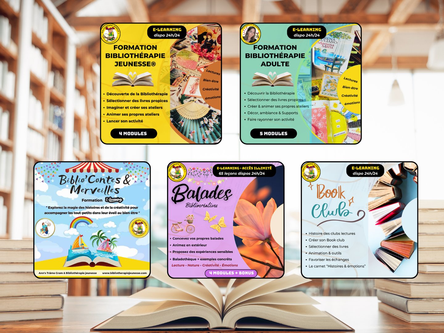 formations bibliothérapie en ligne professionnelle