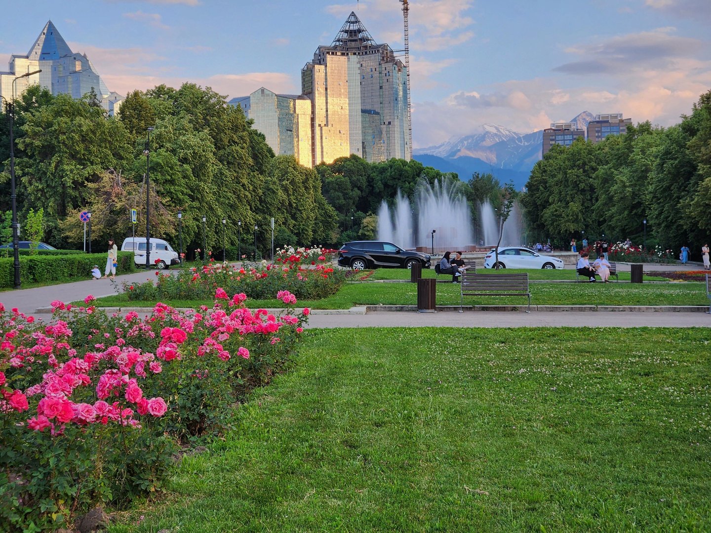 beautiful green area in Almaty, Kazazkstan