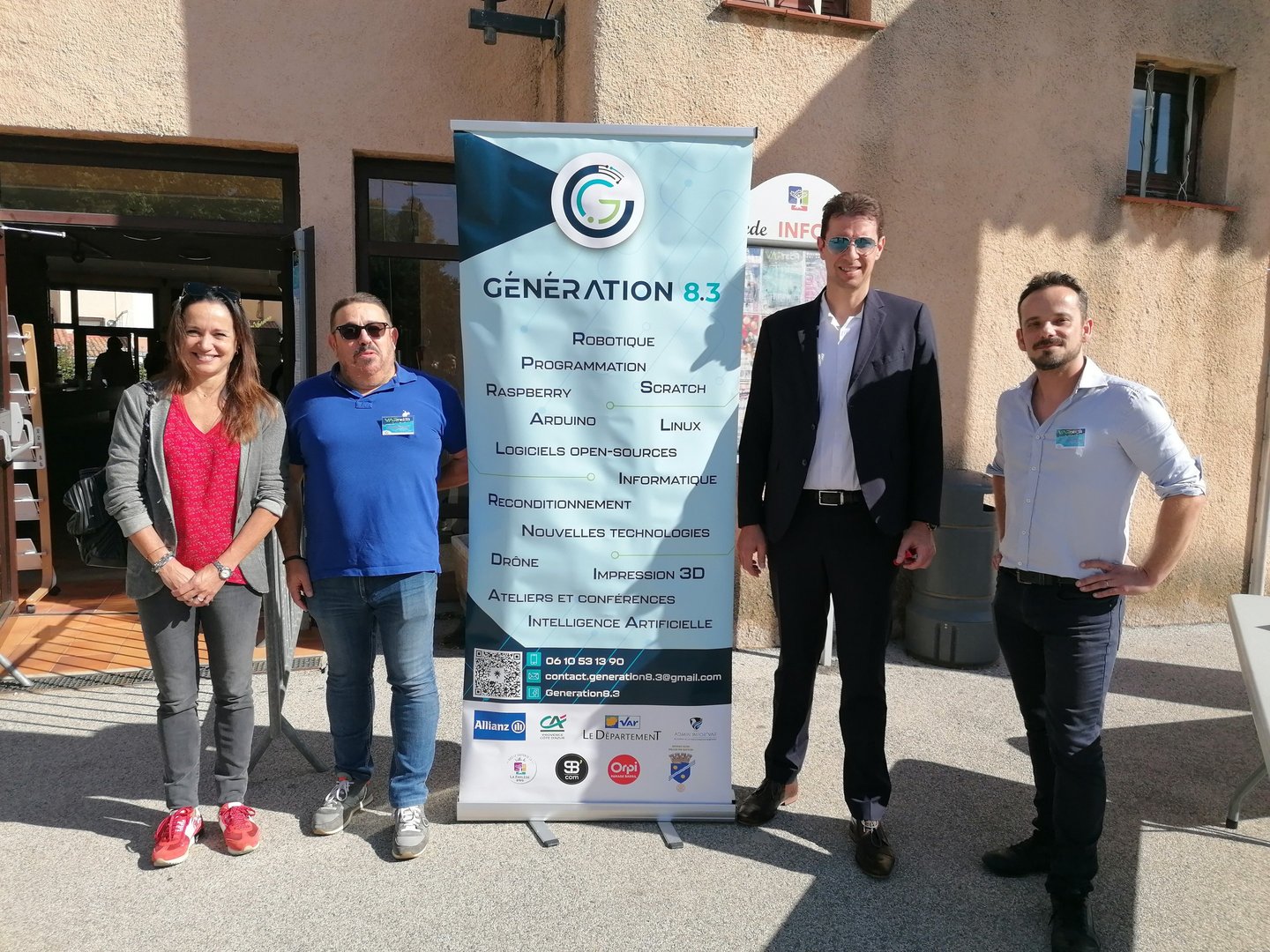 Sandrine Astier, Jean-Luc Gaignepain, le roll-up de GENERATION 8.3, Yves Palmieri et Frédéric Comyn