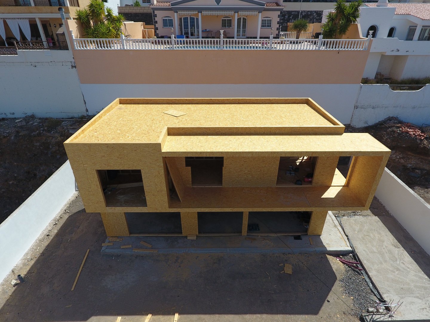 a house with a roof that is being built into a house