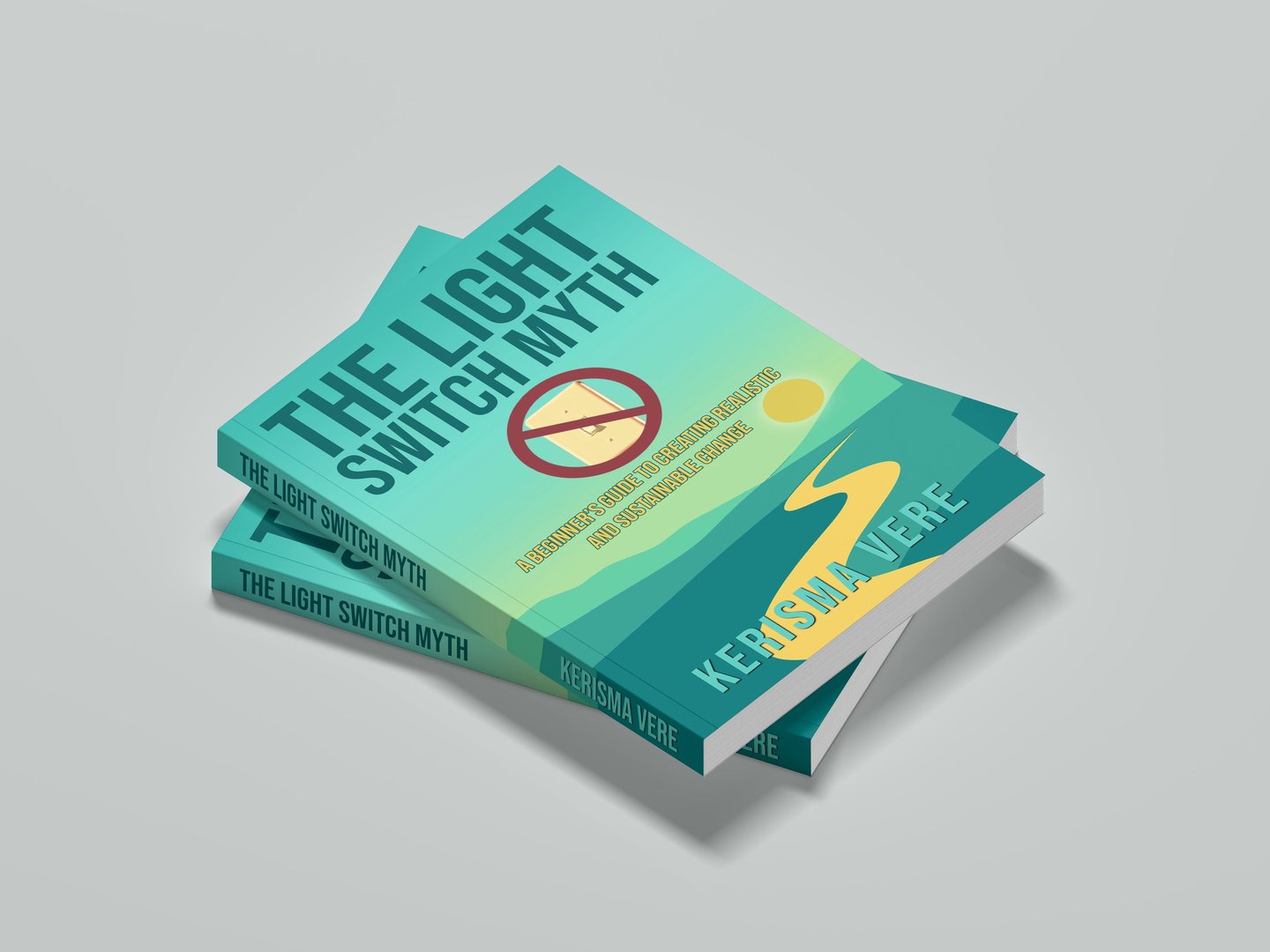 3D mock-up of the paperback edition of The Light Switch Myth Book by Kerisma Vere with purchase link