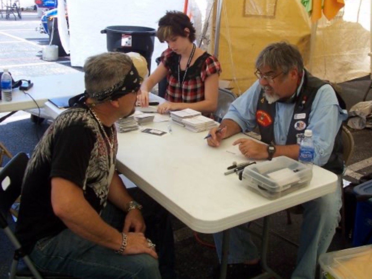 Looking them right in the eyes and drawing what you see in the heart. Biker caricatures are the best