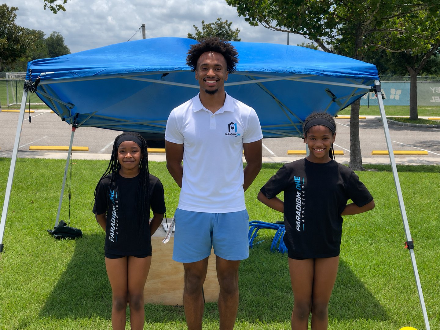 Coach Davien Worrels at youth P1 athlete training session