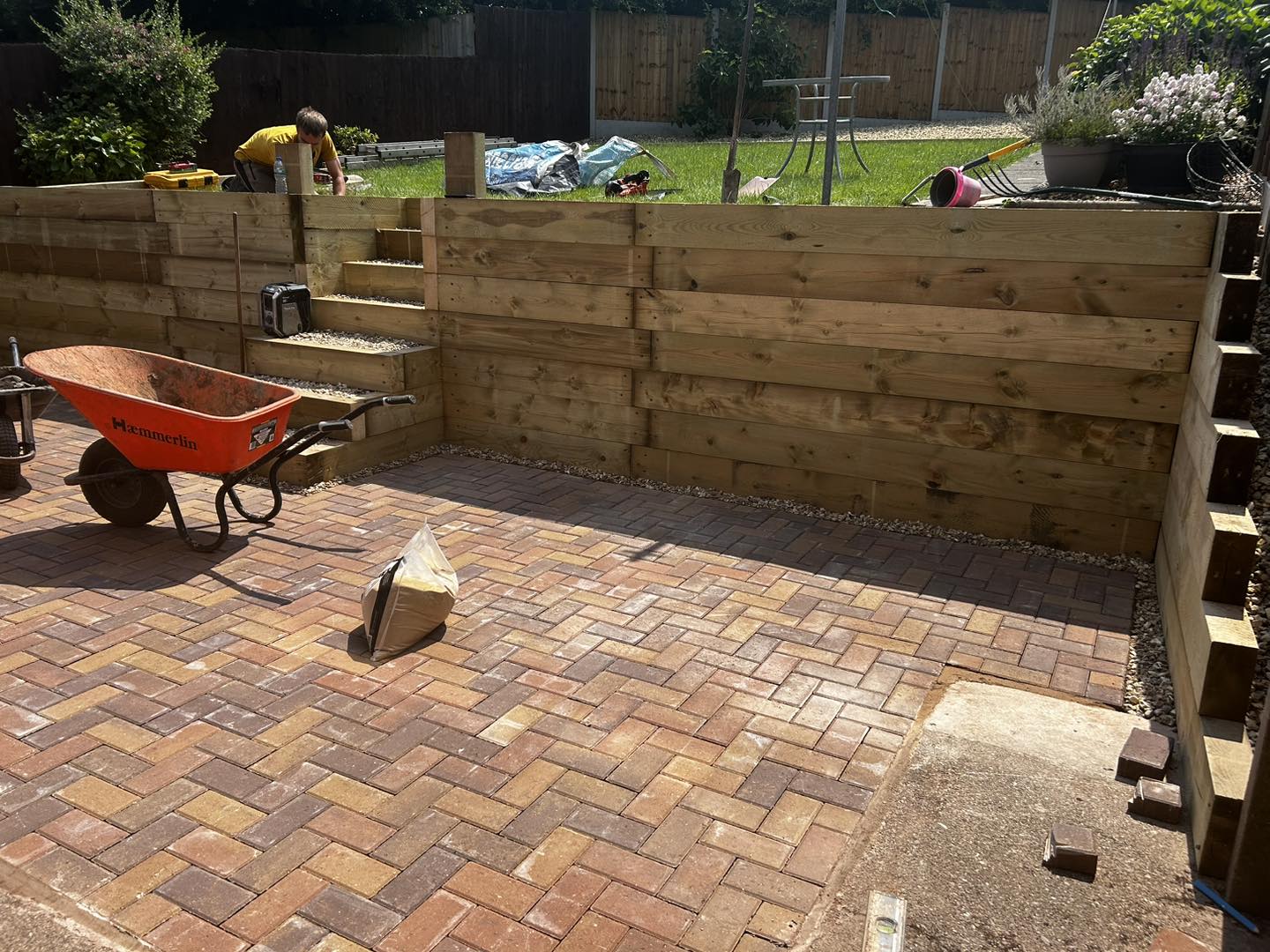 Functional garden steps installed in Worcester by B R Building and Landscapes