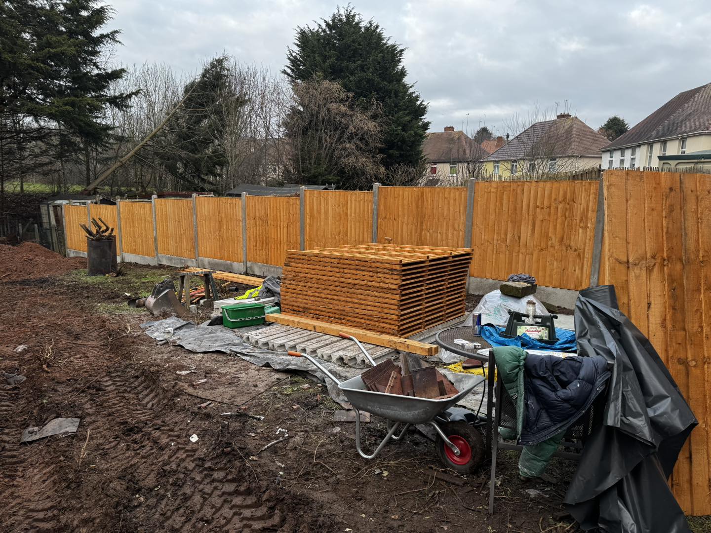Wooden fence panels and concrete posts in Worcester