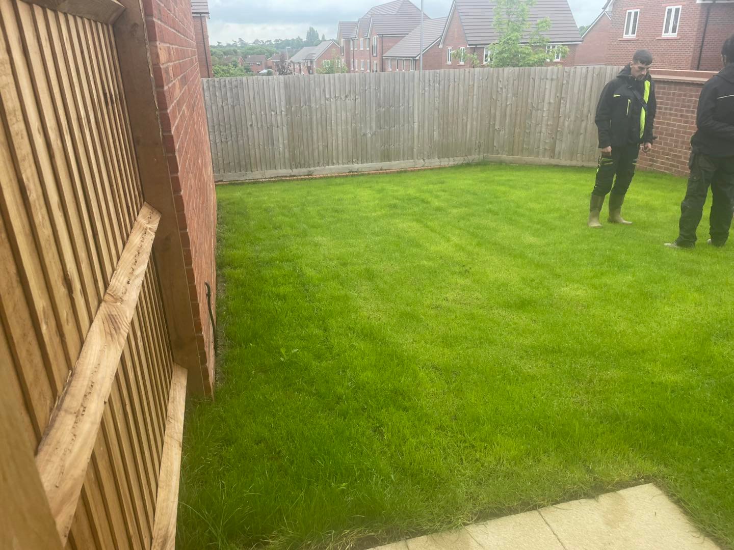 Levelled garden with new grass turf in Worcester
