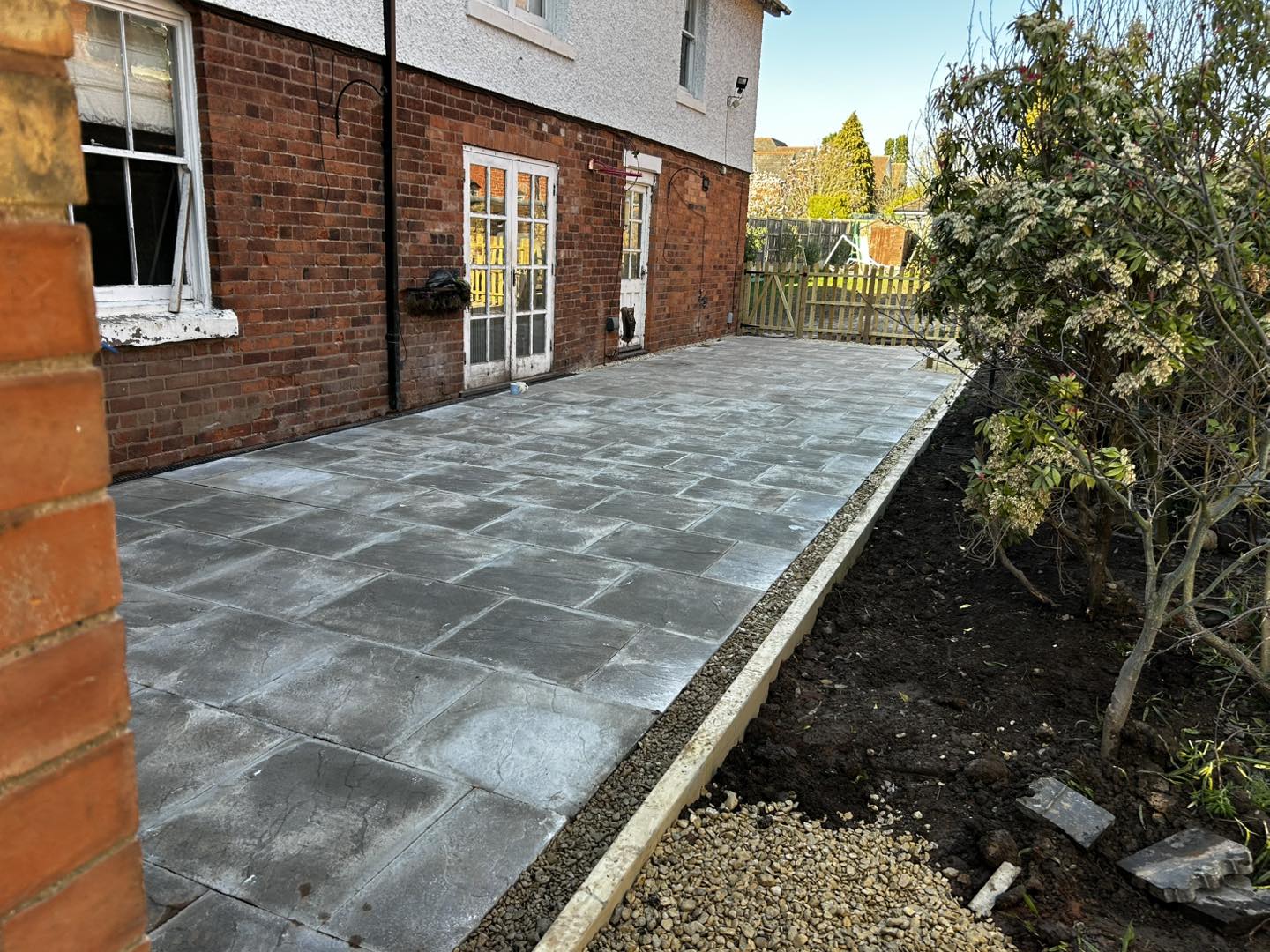 grey stone slabs installed by B R Building and Landscapes in droitwich