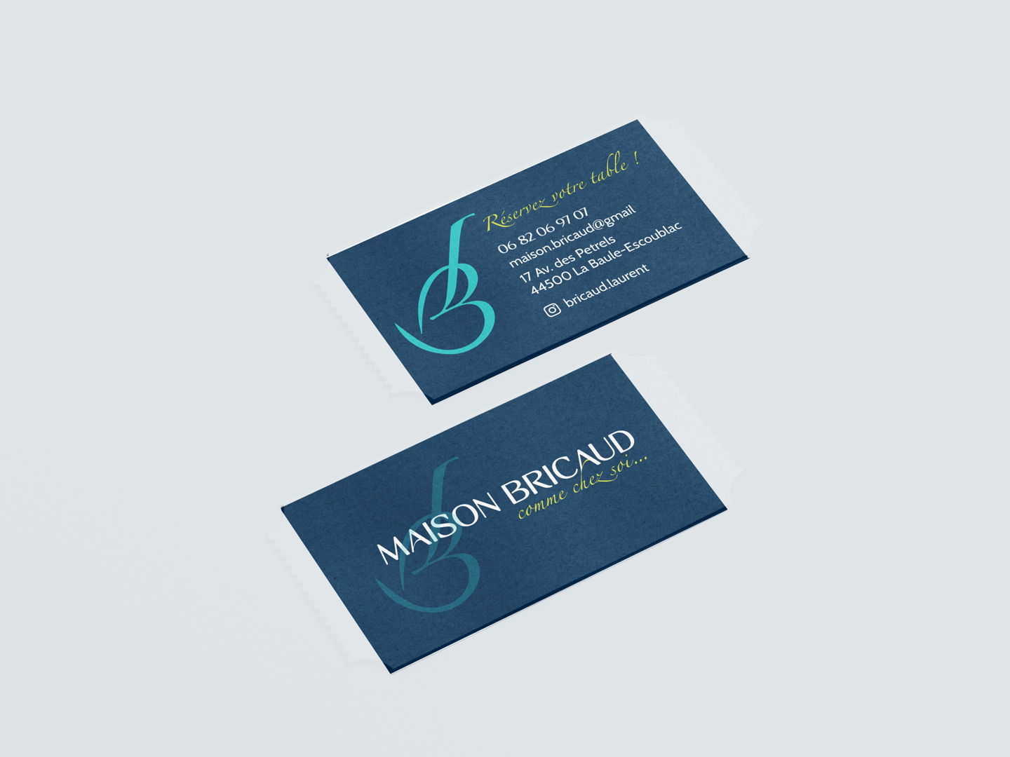 Carte de visite - Laurent Bricaud - Restaurant Maison Bricaud- Amy Atelier Graphique