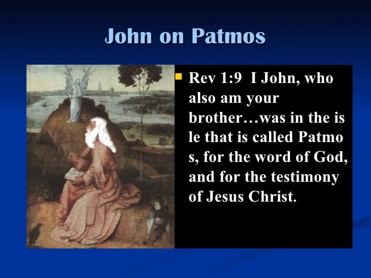 St. John the Evangelist writing the Book of Revelation.