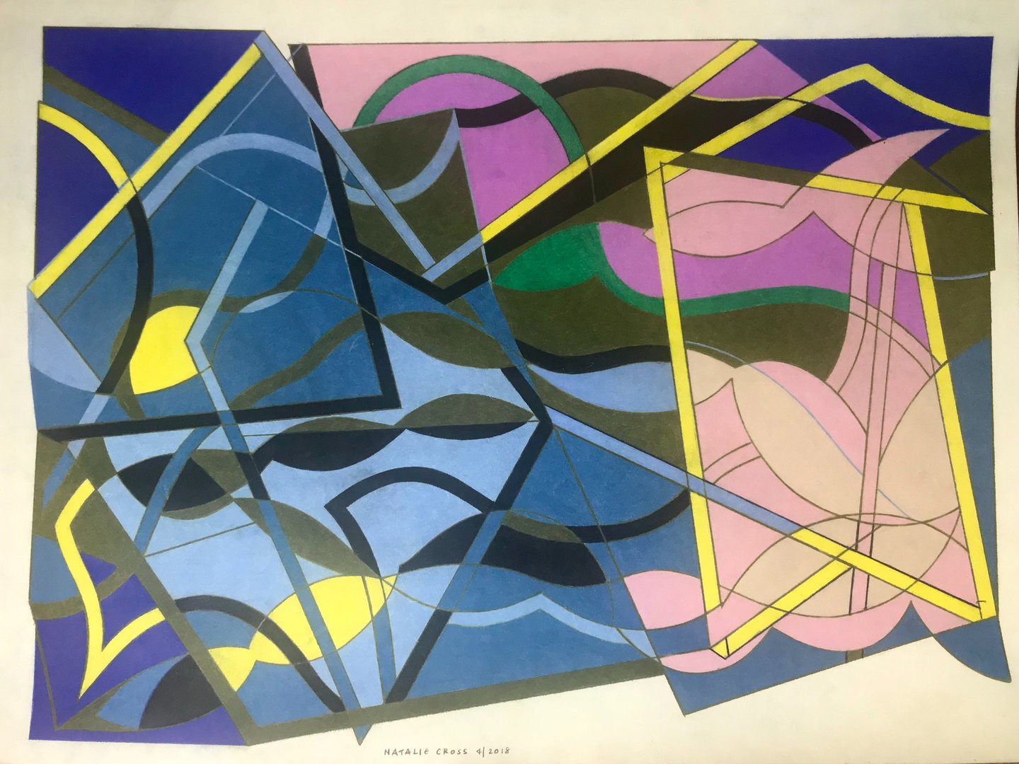 Nat Cross - Sunset on Pacific with Pink Tents