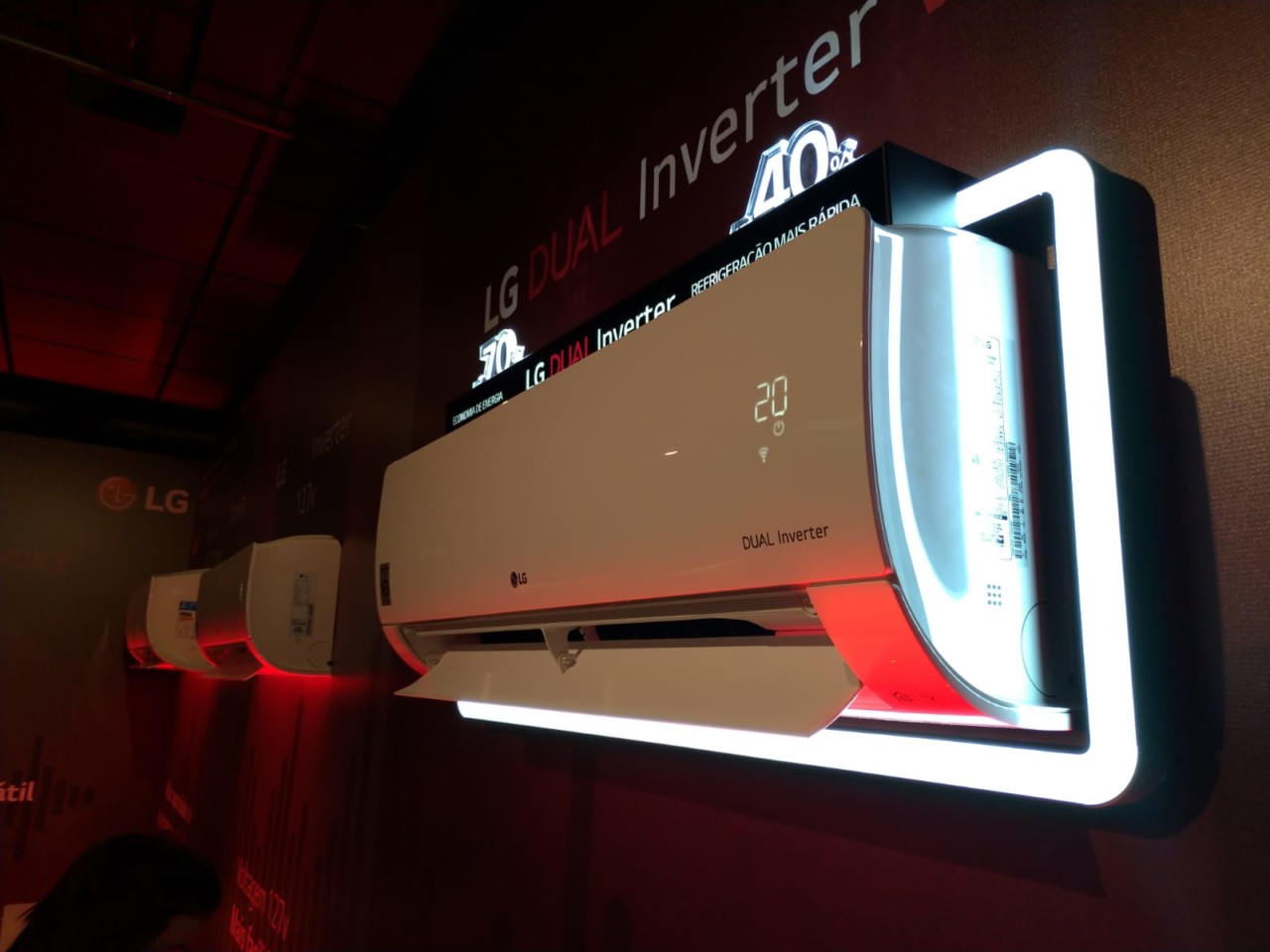 a wall mounted air conditioner with a digital display