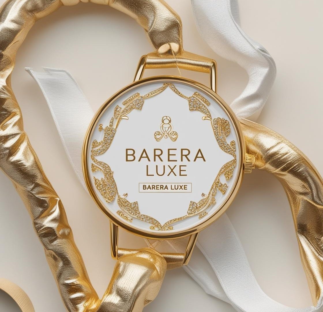 a watch with a gold bracelet and a white watch
