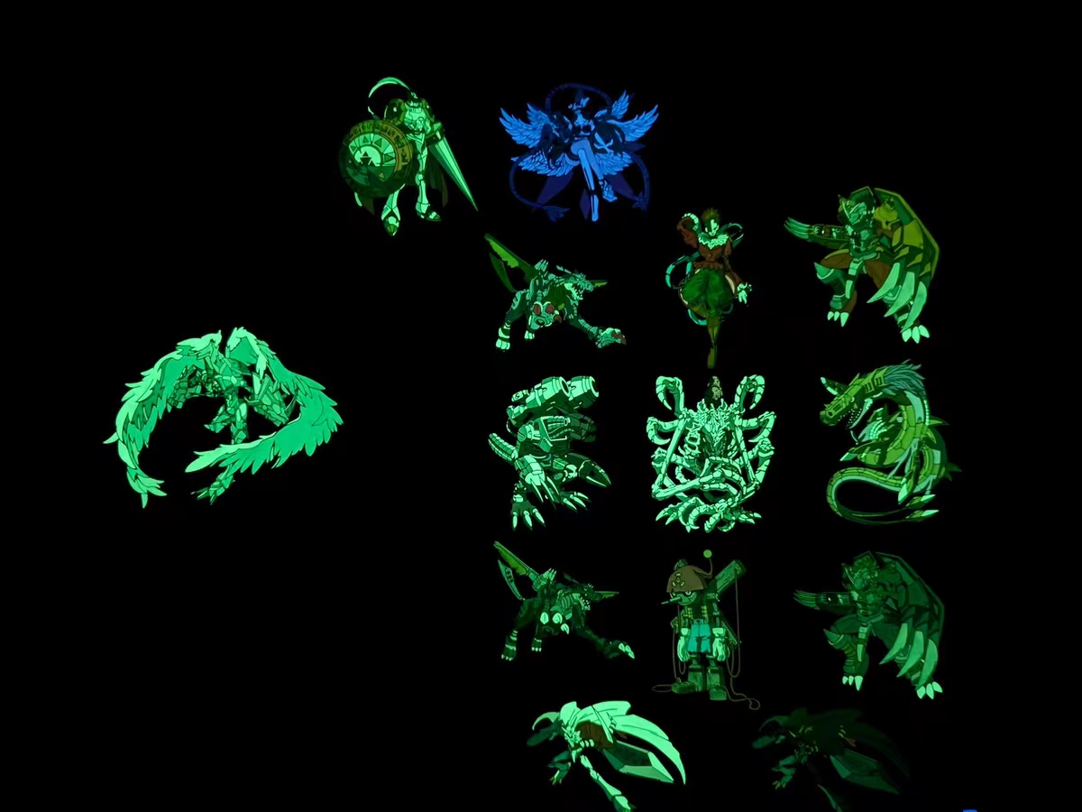 Custom enamel pin with glow in the dark effect