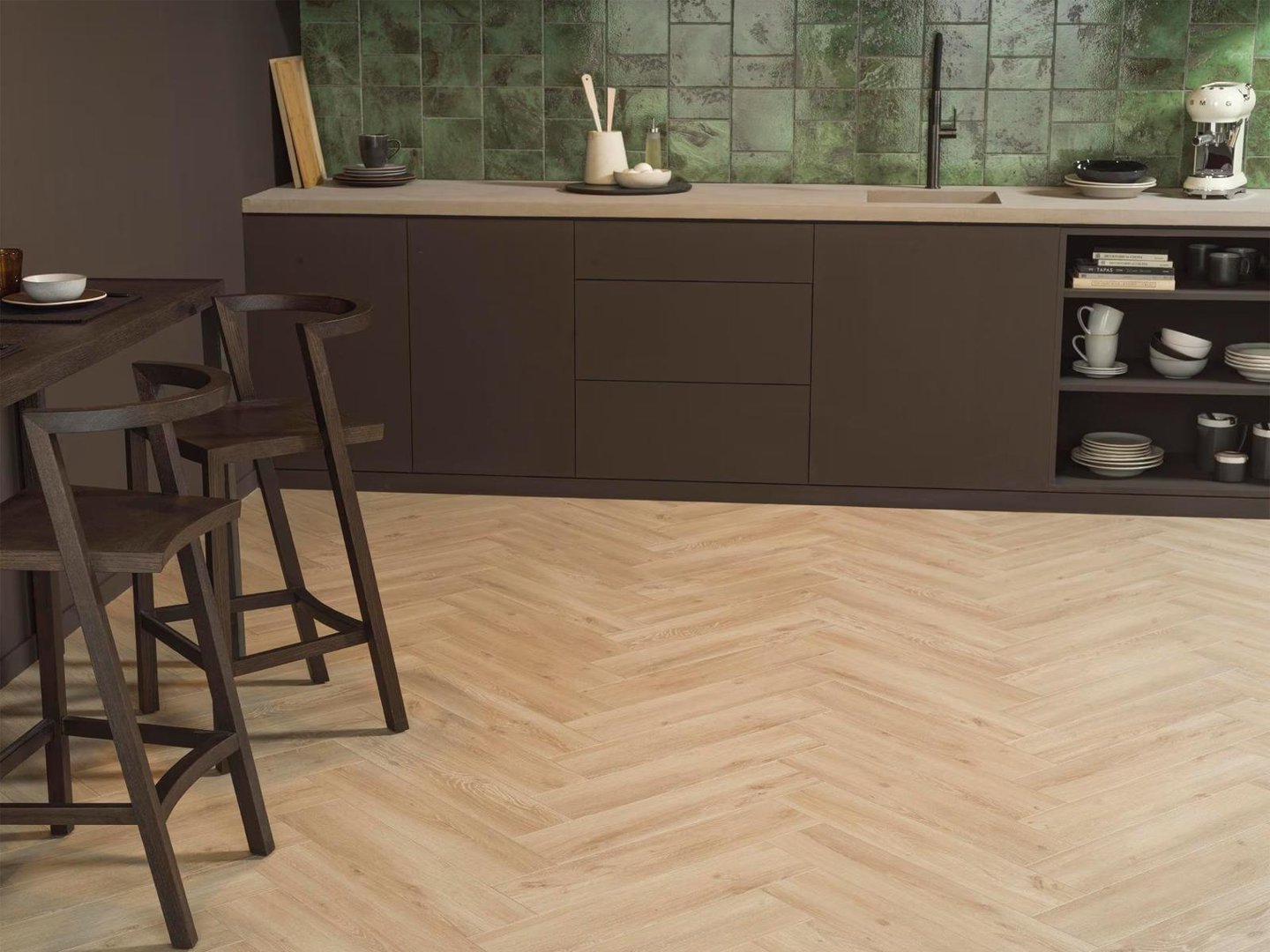 Parquet stratifié – pose en chevrons
