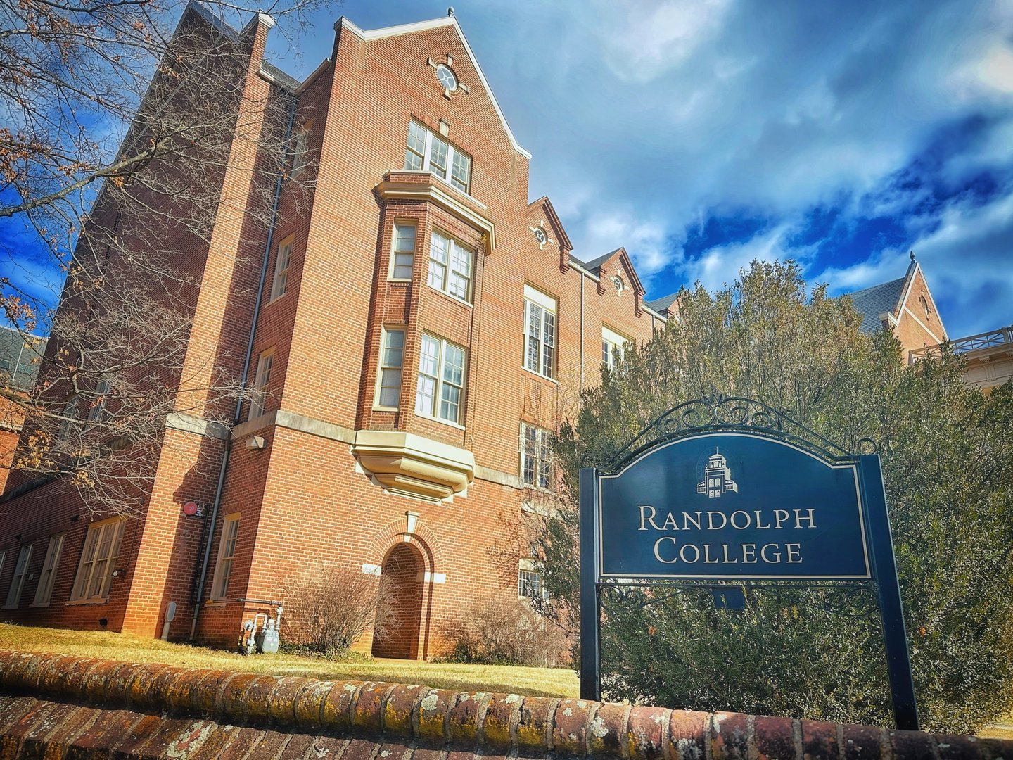 Sign for "Randolph College" Lynchburg Va
