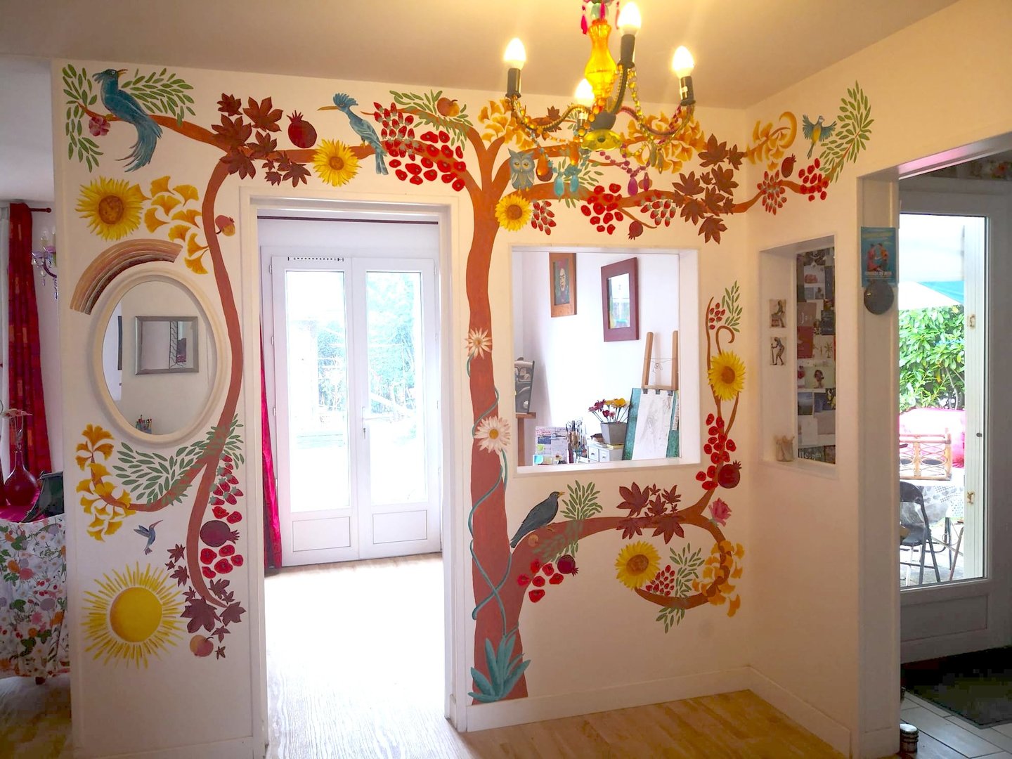 Grand arbre peinture personnalisation de mur salon maison déco intérieure Fresh Fresque Caen France