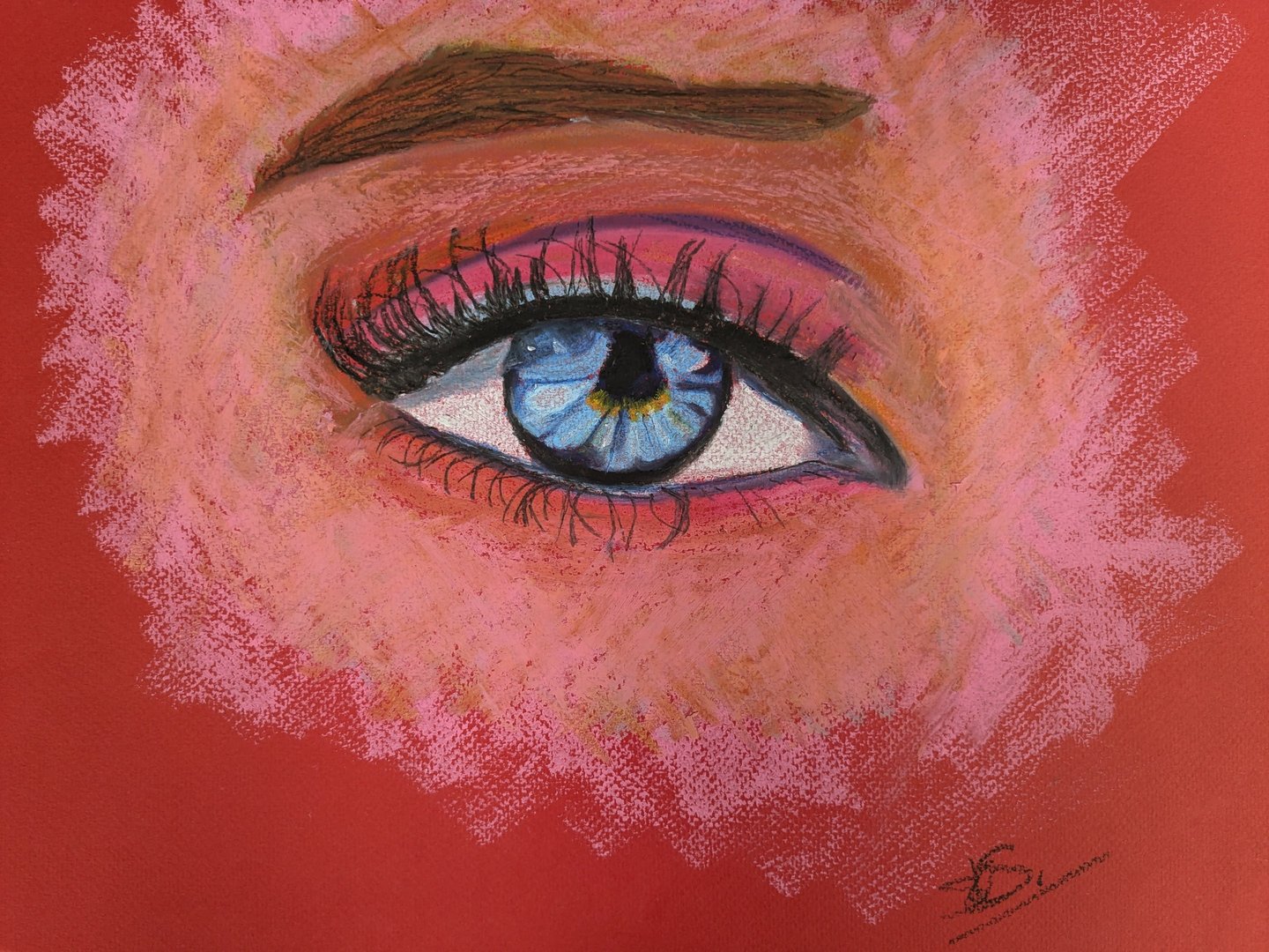 Pastel eye drawing. Learn to draw art course Milton Keynes