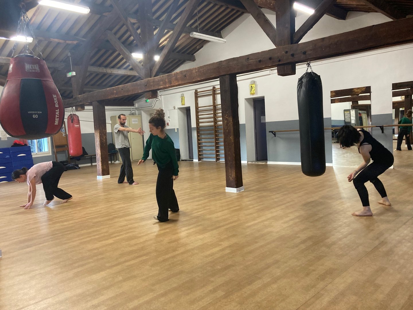 a group of people in a danse room
