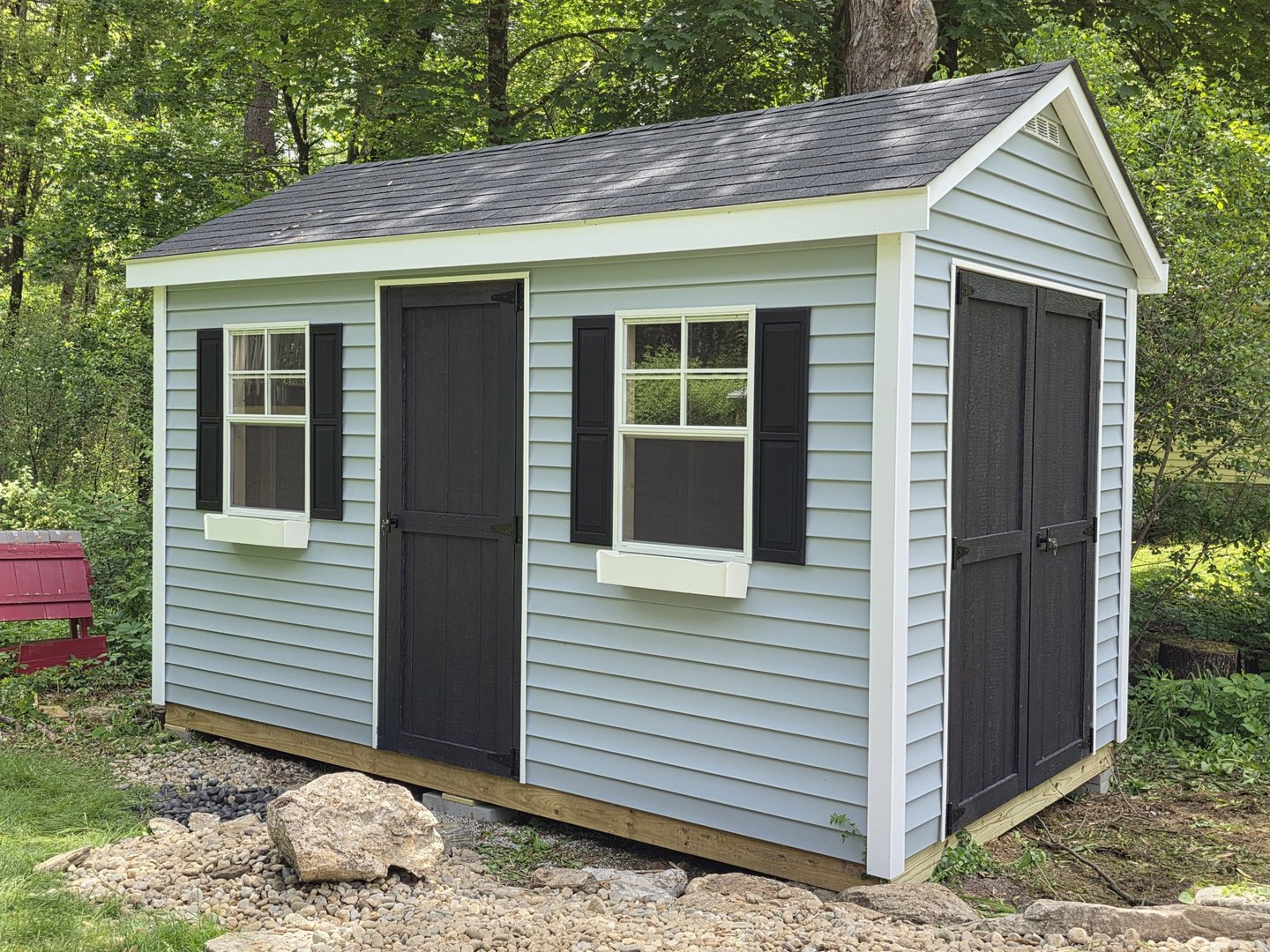 10x16 custom anchor shed built on-site in Rockland, MA by Imperial Custom Sheds