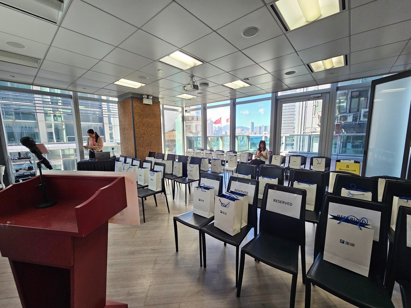 theather setup with 45 seatings event venue to rent by hour in Central Hong Kong