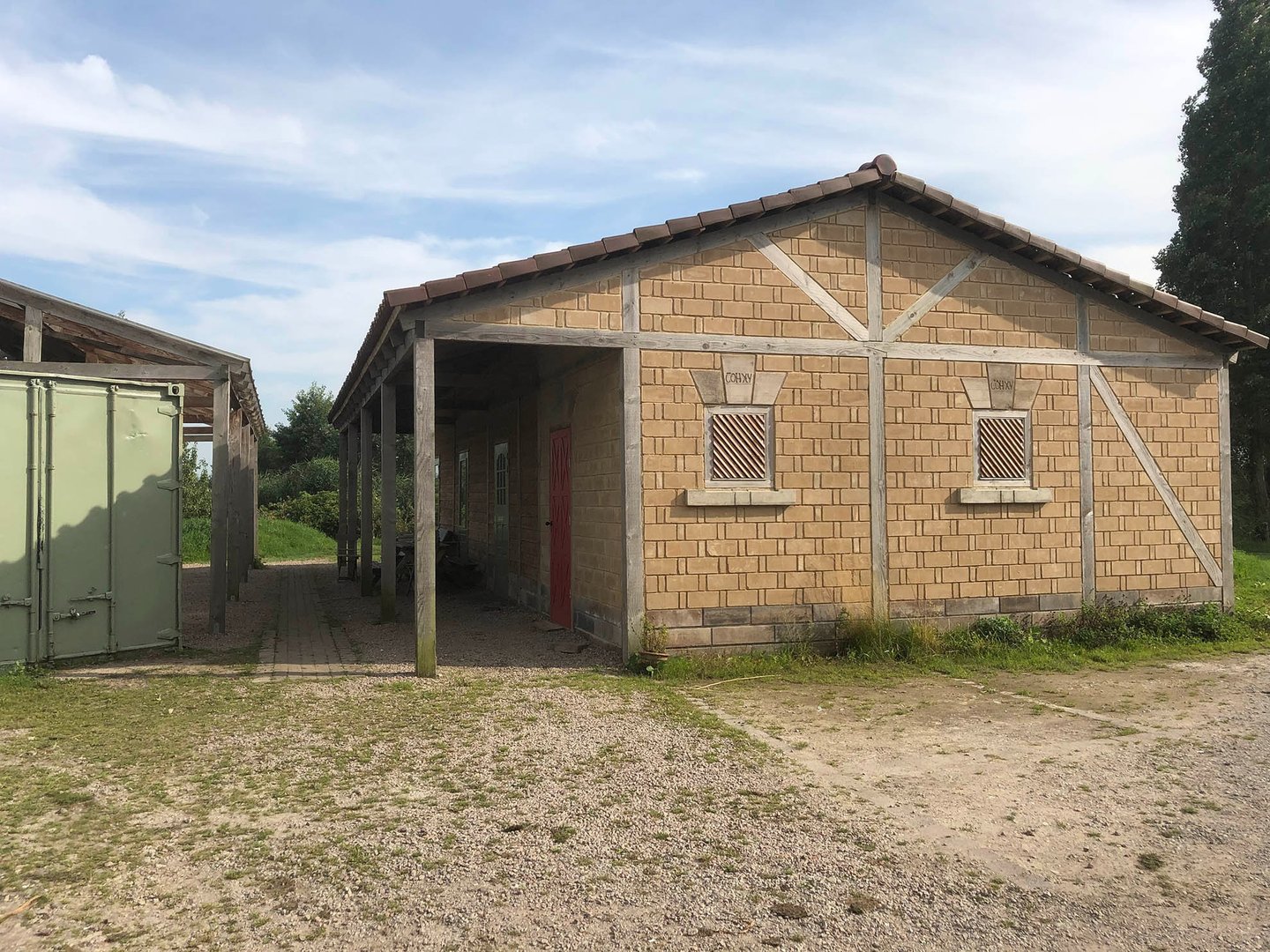 Zijaanzicht van de Romeinse soldatenbarak